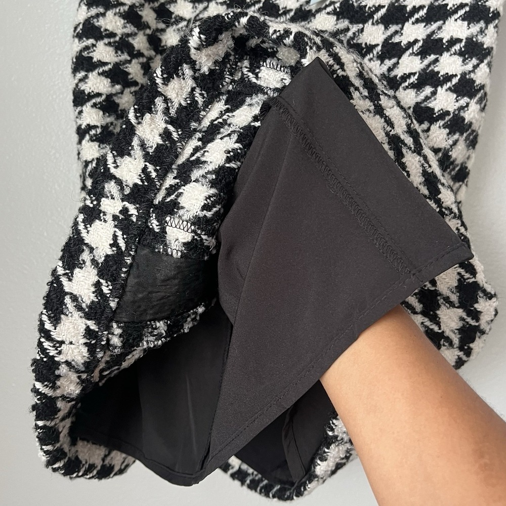 Antonio Melani Macy Wool Blend Houndstooth‎ Square Neck Sleeveless Mini Dress 10 - Picture 7 of 14